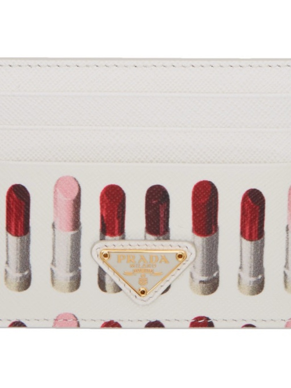 Prada White Cardholder with Lipstick Motif